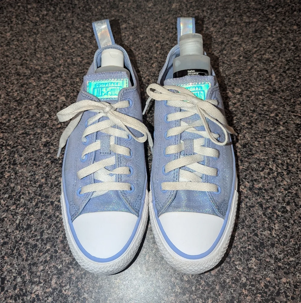 Converse All Star Low OX Glitter Ultraviolet Iridescent youth shoes Size 5Y 7W